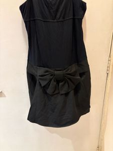 Chic Black Bow Detail Mini Dress