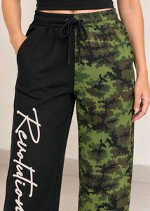 Unique Camo &amp; Black Split Pants