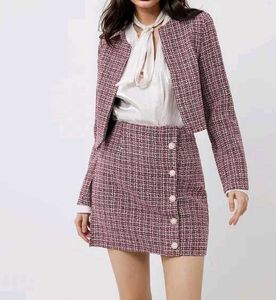 Savana Chic Tweed Skirt crop Jacket Set