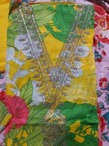 Vibrant Yellow Floral Kurta Set with Dupatta