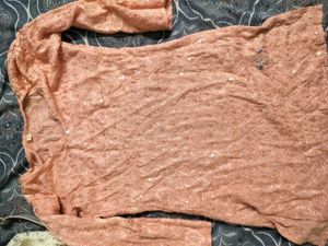 Peach Embroidered Kurta