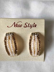 Vintage Pearl & Rhinestone Earrings