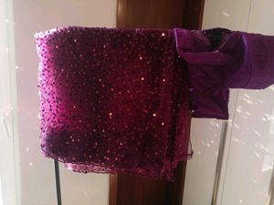 Beautiful Net Wine Colour Saree With Blouze