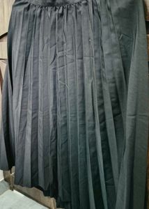 Black Pleated Midi Skirt
