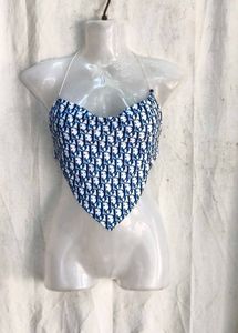I. Stylish Bandana Print Halter Top