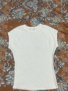 Cream Cap Sleeve T-Shirt