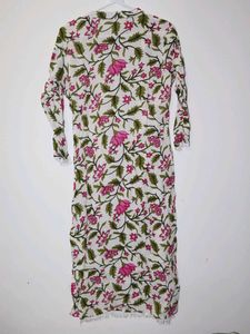 Floral Print Cotton Kurta