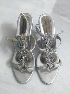 Price Drop Silver Heels