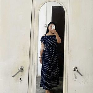 Navy Blue Polka Dot Dress