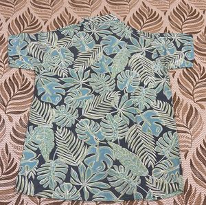 Tropical Print Button-Down Shirt