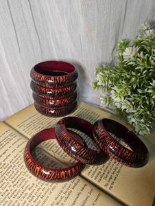 2 piece Tiger Print Wooden Bangles
