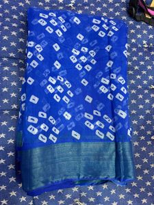 Royal Blue Bandhani Saree