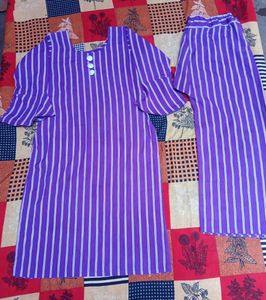 Combo Gray kurti &amp; purple suit