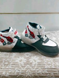 spider man shoes and dinasaur
