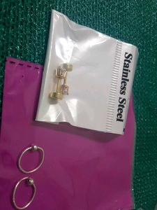 pure silver earring with artificial pairs