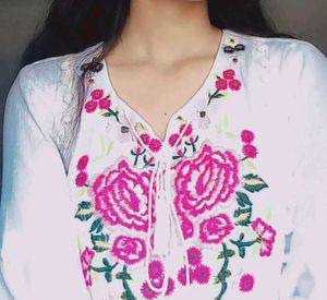 Embroidered White one piece