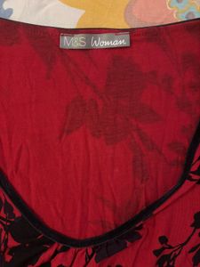 Marks &amp; Spencer Floral Red Top