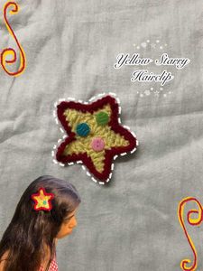 Handmade Yellow Star Hair Clip