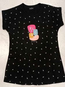 Black Graphic Print Tee