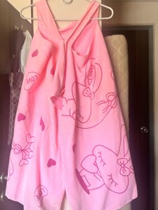 Cute Pink Bath Robe with Bunny Print