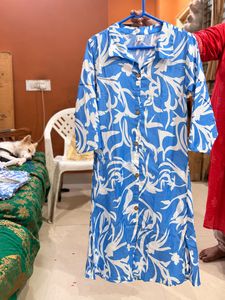 Vibrant Blue Floral Kurta Set
