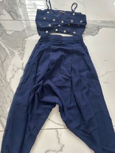 Navy Ethnic Co ord set With Jacket