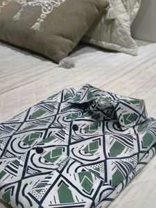 Patterned Button-Down Shirt