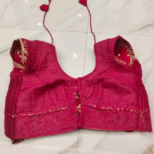 Elegant Pink Embroidered Saree