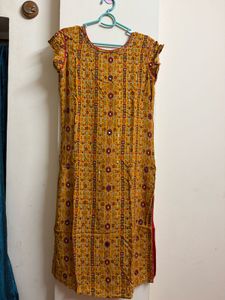 Beautiful Yellow Printed Kurta