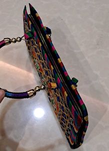 Embroidered Clutch Bag with Mirror Work