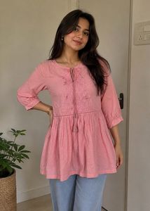 Pretty Pink Embroidered Kurta