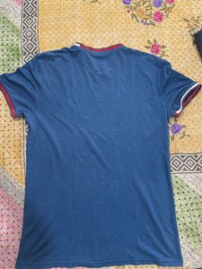 benetton Blue Crew Neck T-Shirt