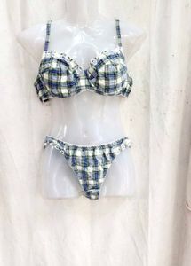 I. Cute Plaid Bra set