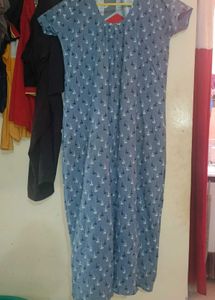 Blue Floral Print Nighty