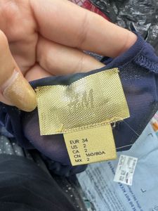 Navy Blue Patterned Dress