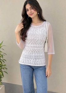 Elegant White Lace Top