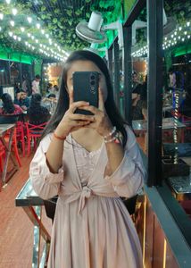 Pink Flowy Midi Dress