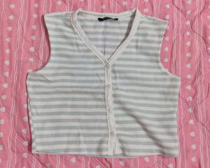 Striped Sleeveless V-Neck Top😜😜