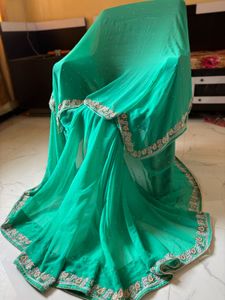 Stunning pear handwork Saree