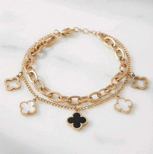 Chic Layered Clover Bracelet