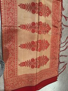 Elegant Red &amp; Gold Banarasi Silk Saree