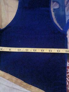Elegant Blue &amp; White velvet net kurta