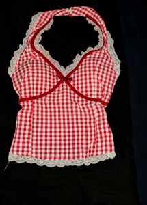 Red Gingham Halter Top