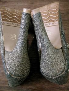 Sparkly T-Strap High Heels