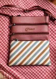 Chic Crossbody Bag with Striped Detail