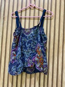 Boho Floral Print Ruffle Camisole Top