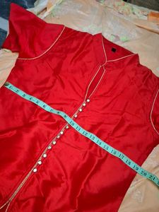 Elegant Silk Red Kurta