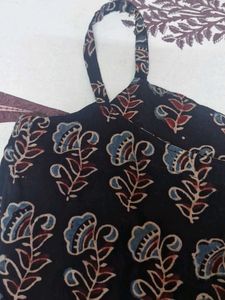 Black floral print blouse
