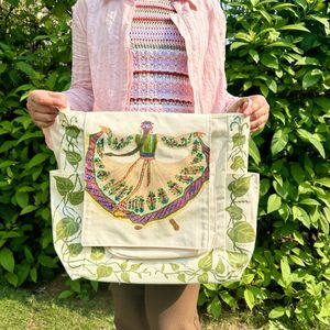 Brand new Hanpainted Tote Bag with Folk Dancer