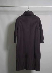Elegant Brown Knit Dress